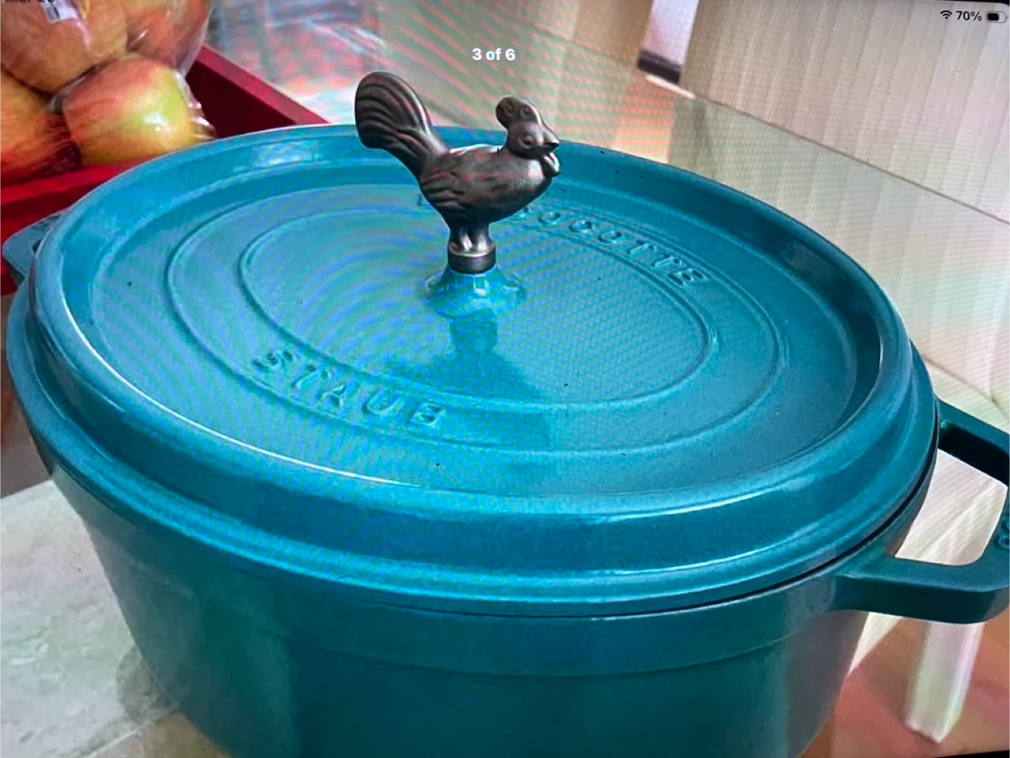 Staub Cast Iron 5.5L Dutch Oven with Rooster Knob - photo 3