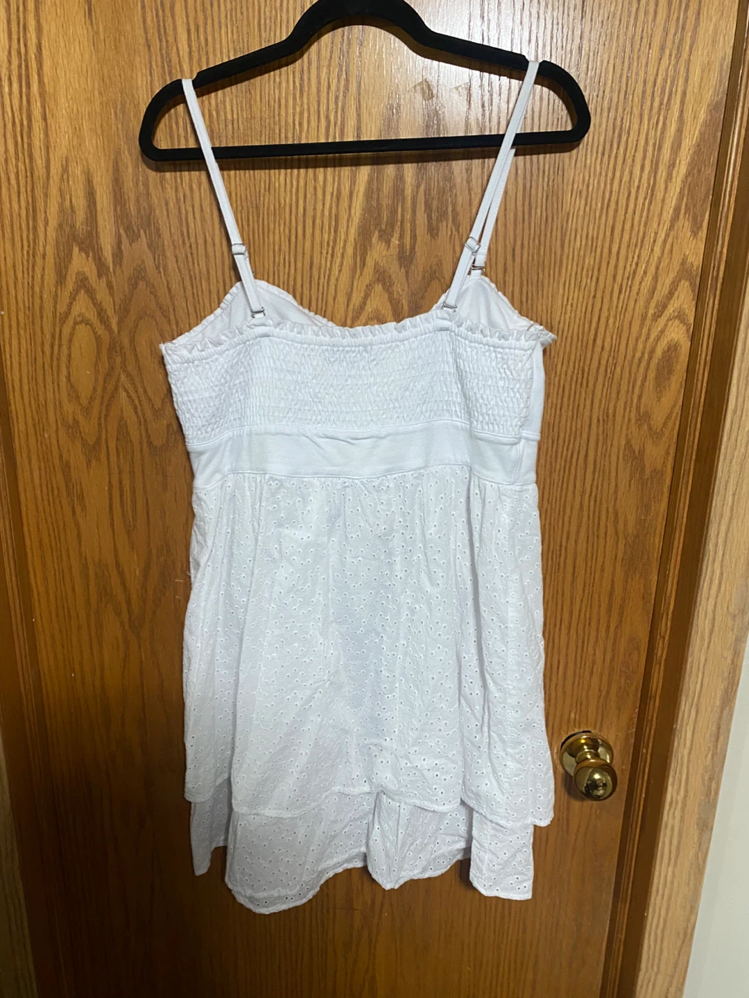 White Eyelet Mini Dress with straps can also come off - photo 4