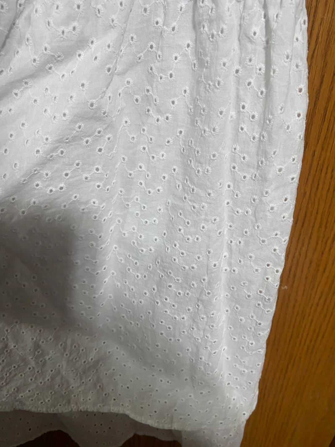 White Eyelet Mini Dress with straps can also come off - photo 3