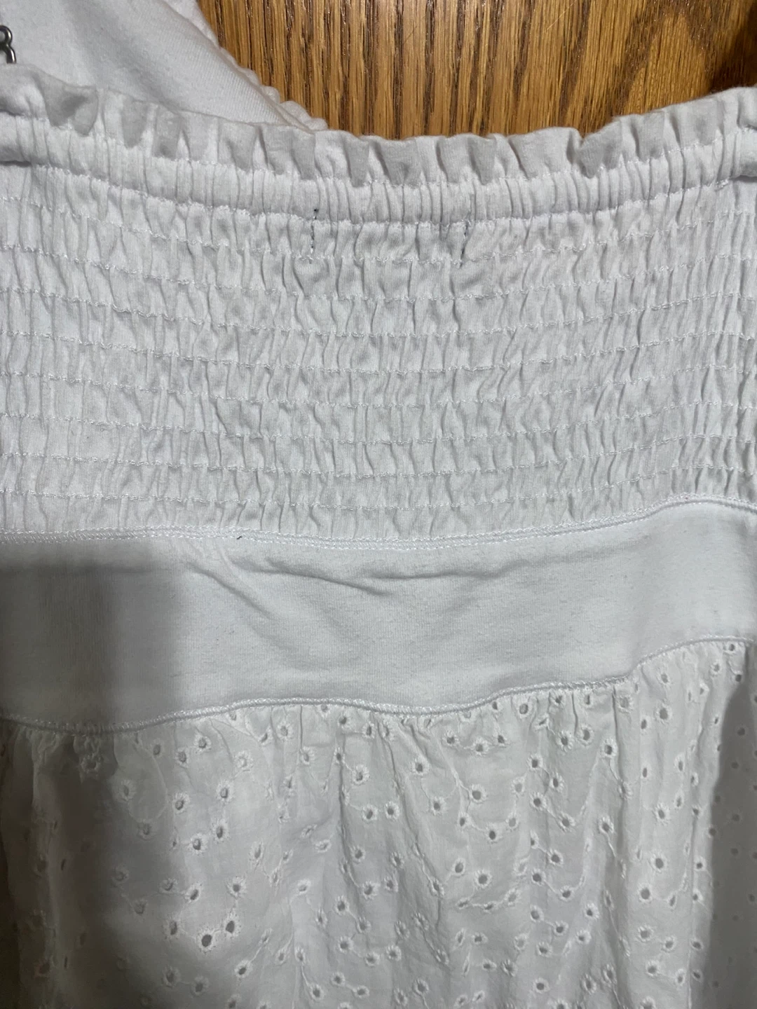 White Eyelet Mini Dress with straps can also come off - photo 5