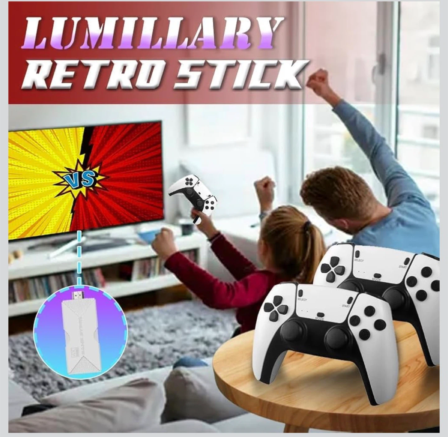 Retro Game Stick Console with 2 Wireless Controllers - photo 3