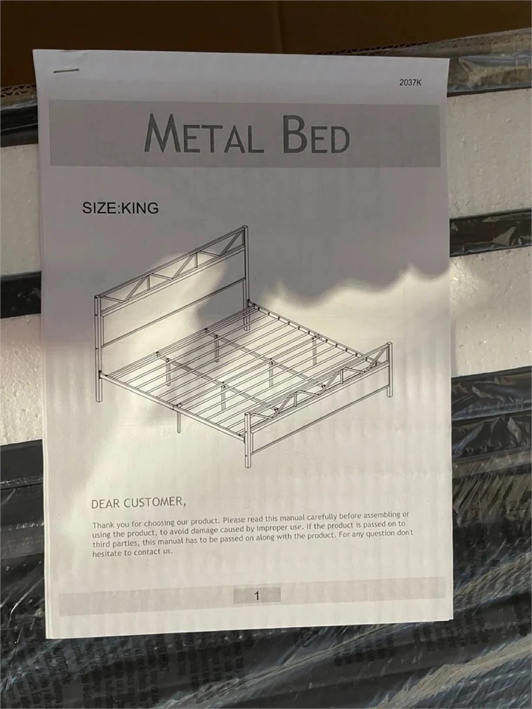 King Size Bed Frame with Headboard and Footboard - photo 2