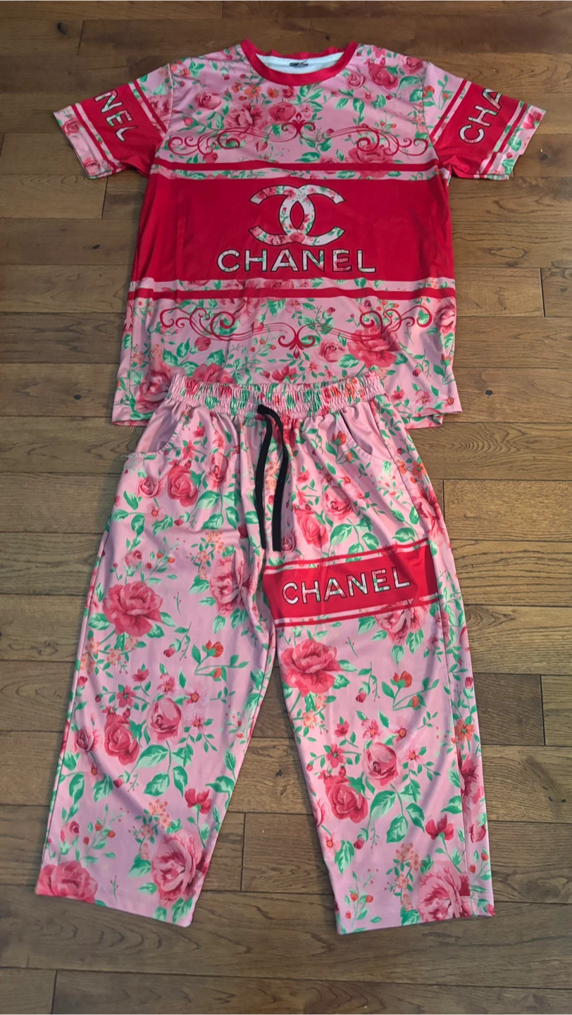 Chanel Pink Floral Pajama Set - photo 4