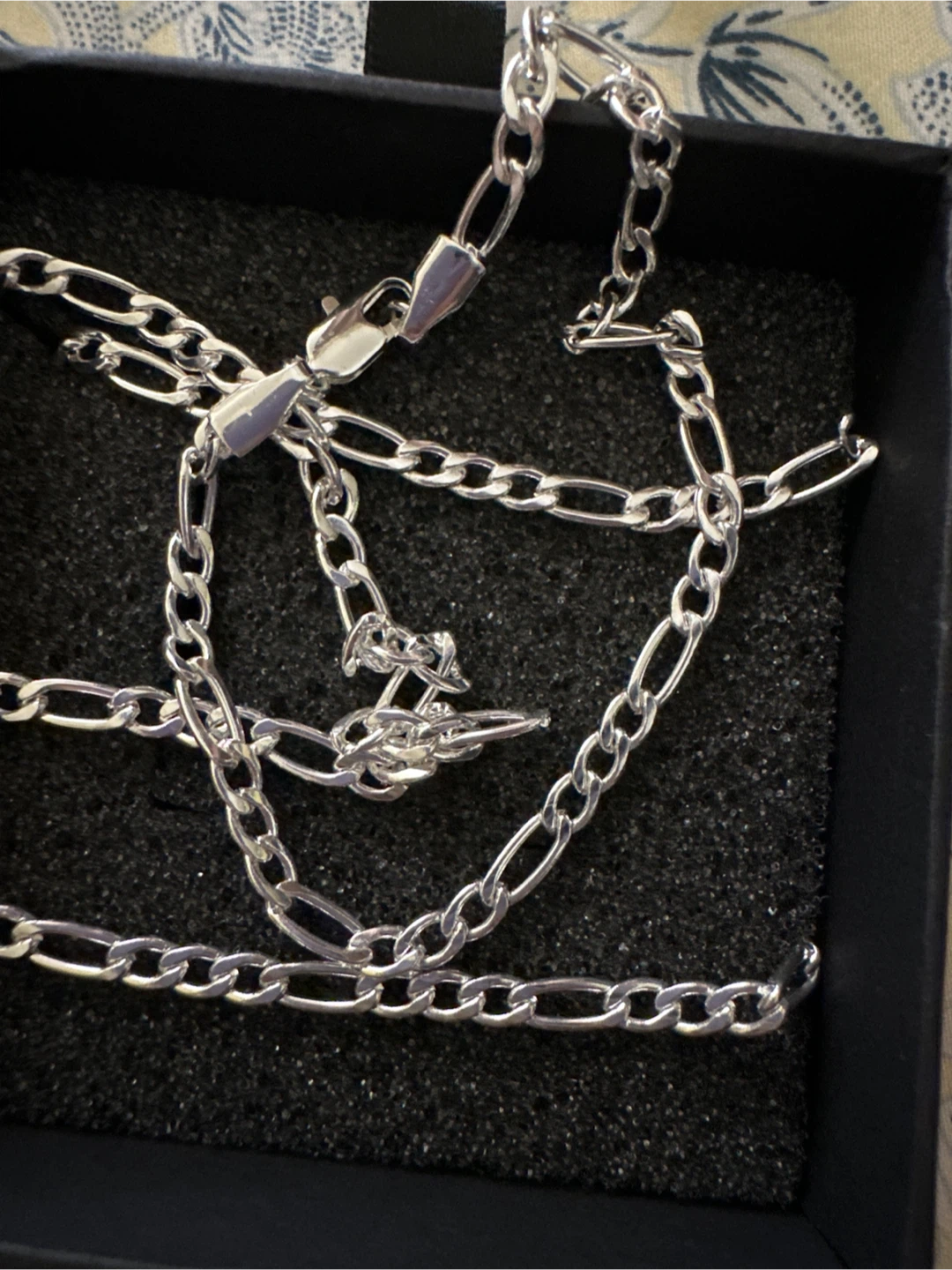 Sterling Silver Figaro Chain Necklace and Bracelet Set - photo 2