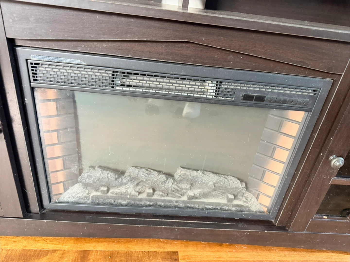 Dark Brown TV Stand with Electric Fireplace
