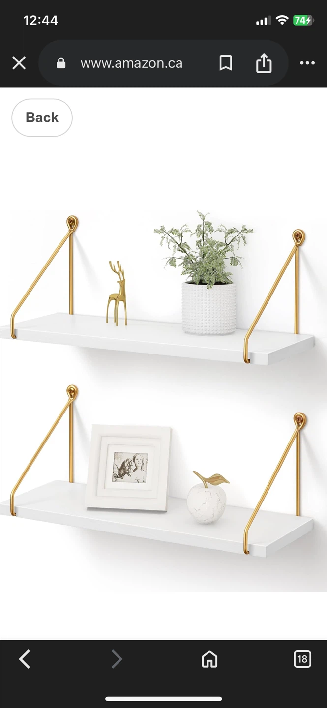 Afuly Floating Shelves White Set of 2