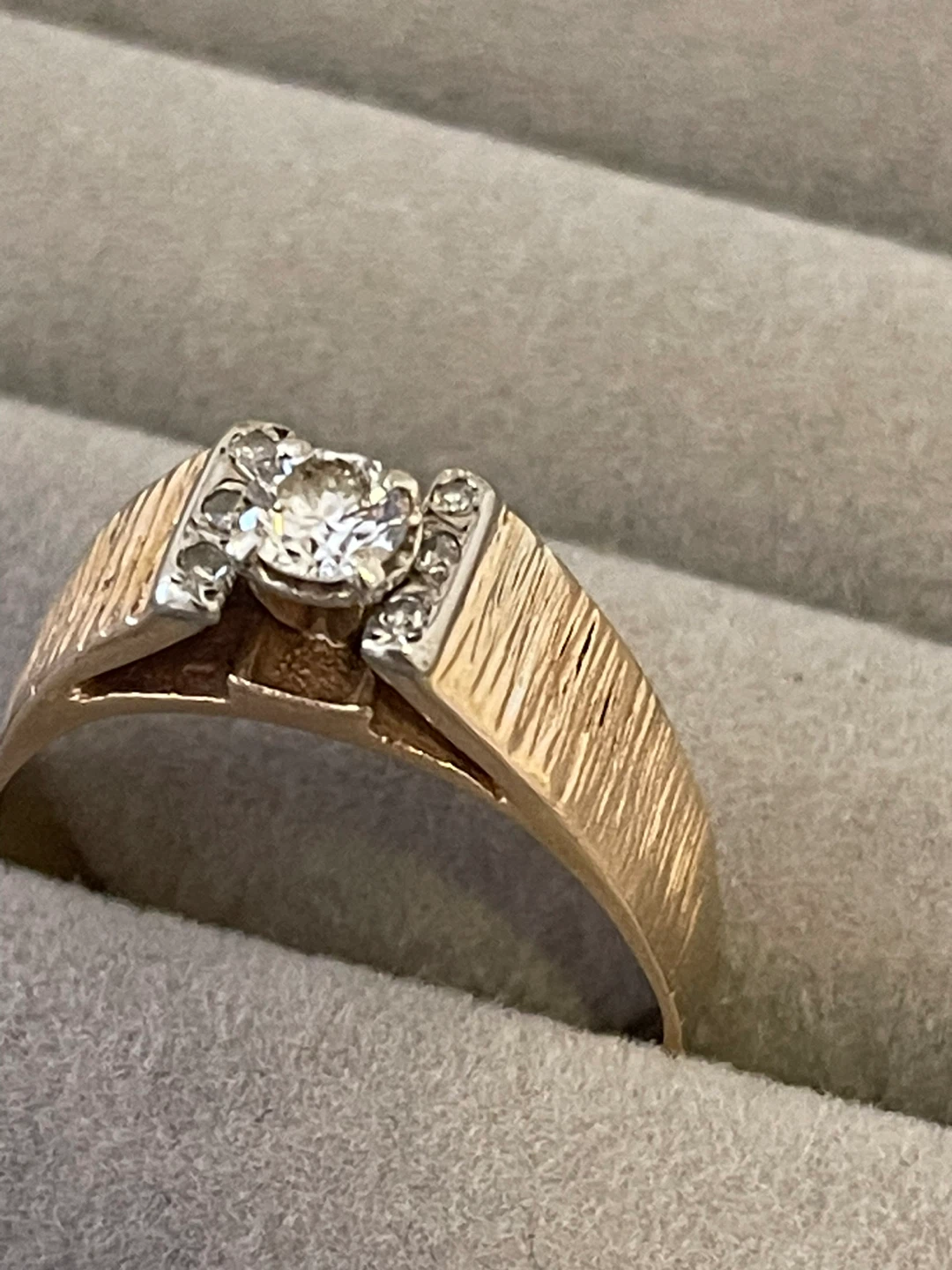 ANTIQUE RARE MEN'S 14K W/YG .68 Carat total Diamond
