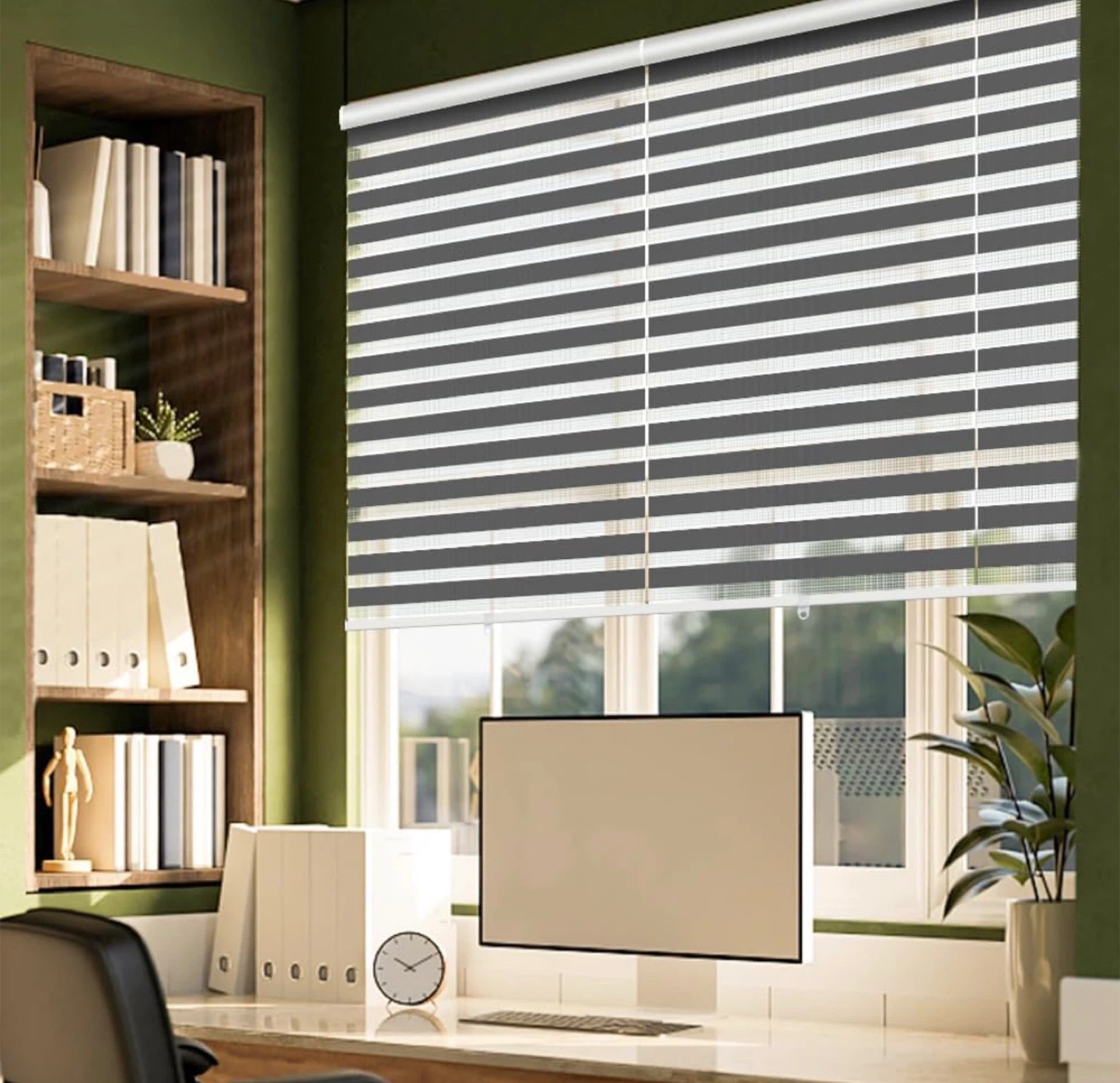NEW Cordless Zebra Blind, 41” W x 72” H