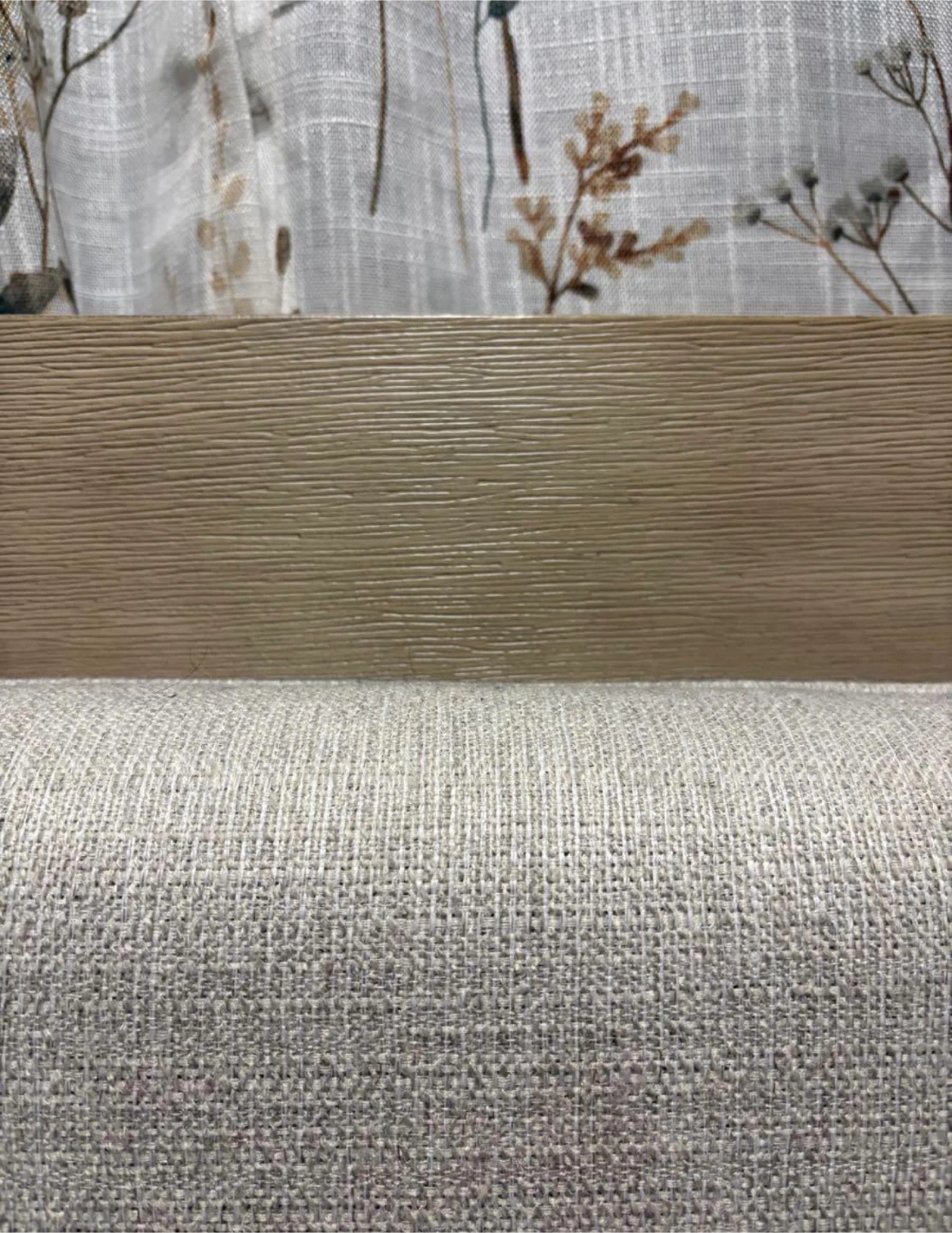 Queen Upholstered Bed Frame with Wood Trim - photo 3