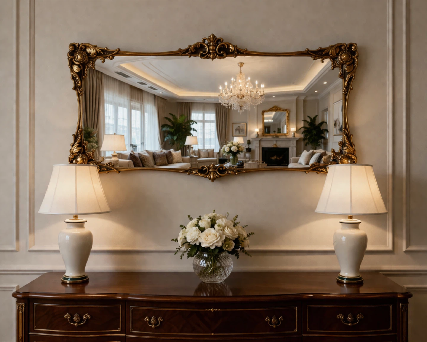 Pair of White Ceramic Table Lamp