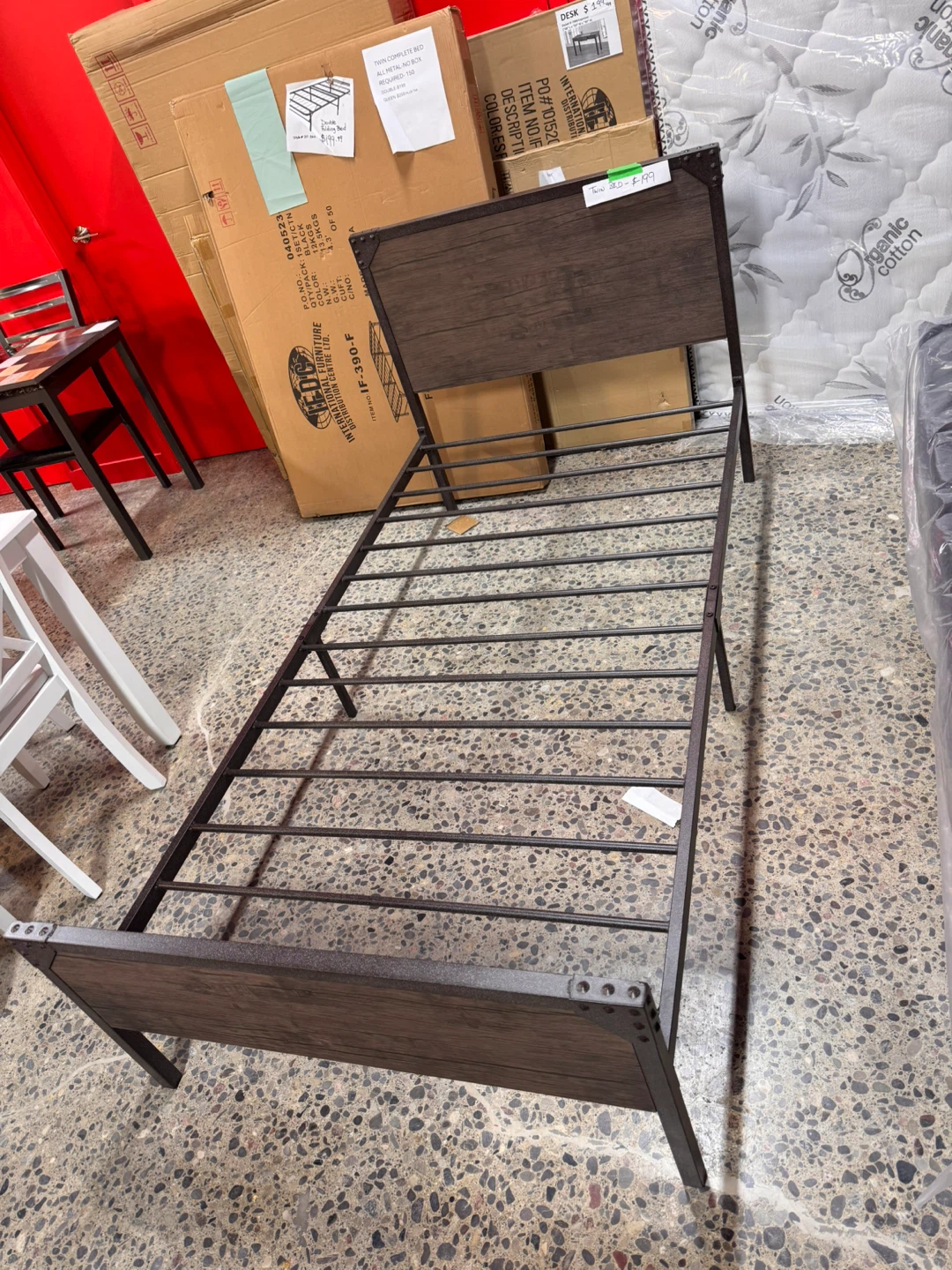 Twin Bed Frame with Headboard and Footboard