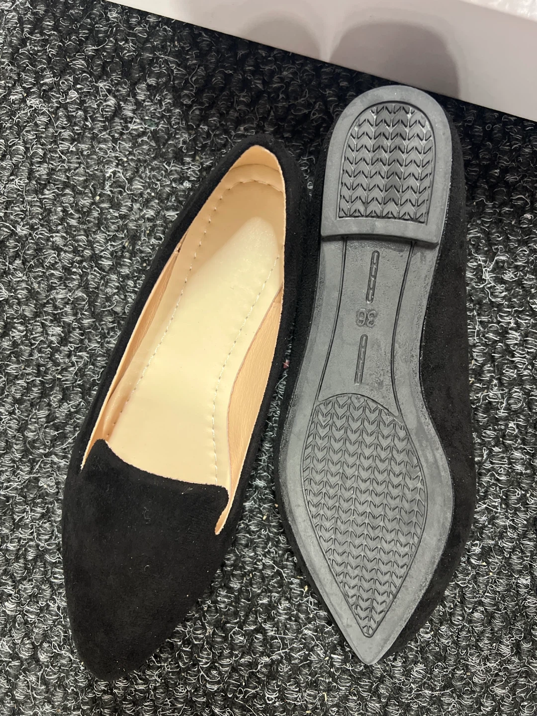 Black Suede Pointed Toe Flats - photo 4