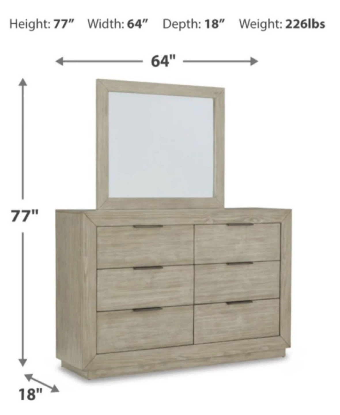 Wooden Dresser with Mirror - photo 2