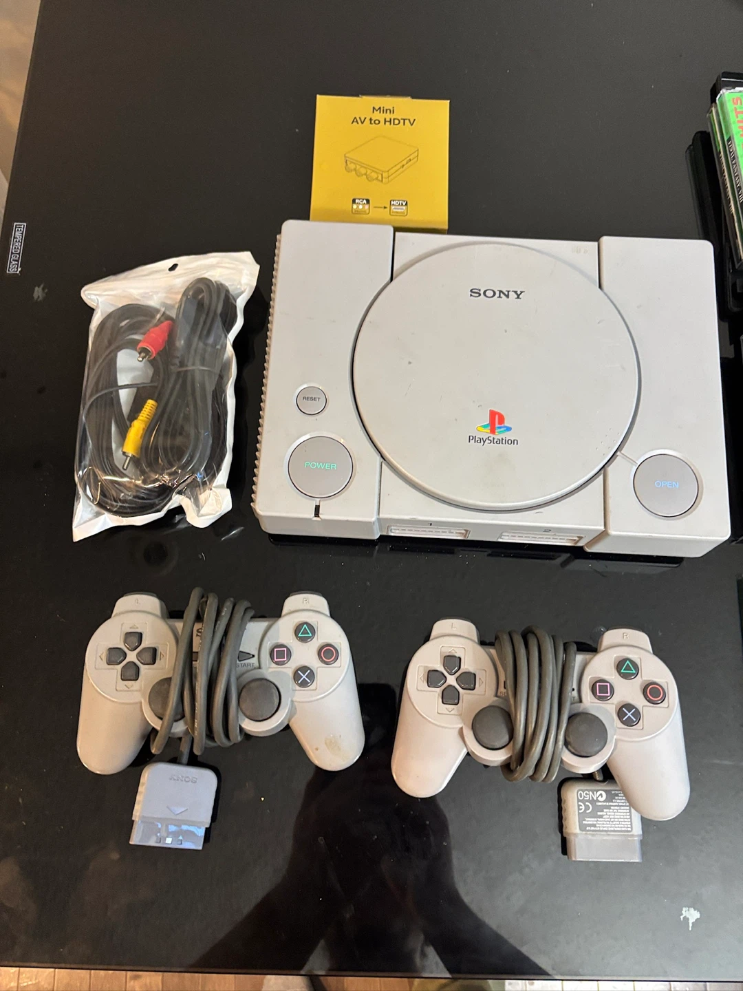 Sony PlayStation 1 Console Bundle with 4 Games & 2 Controllers