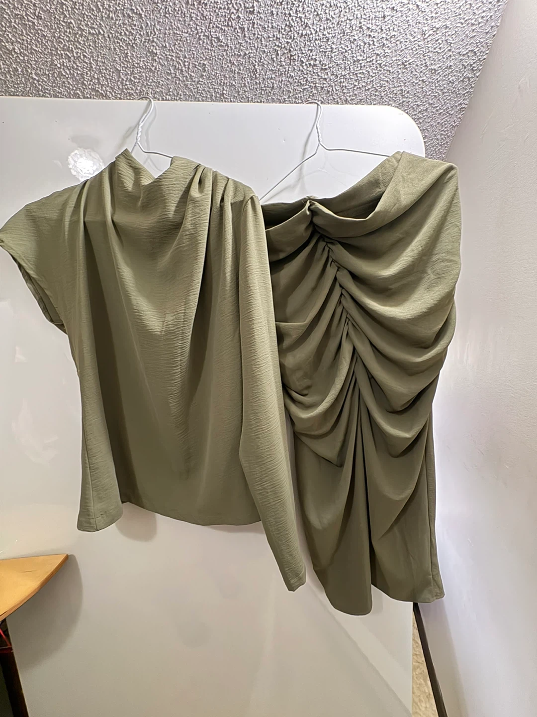 Zara Ruched Skirt and Asymmetrical Top (Set)  Size S