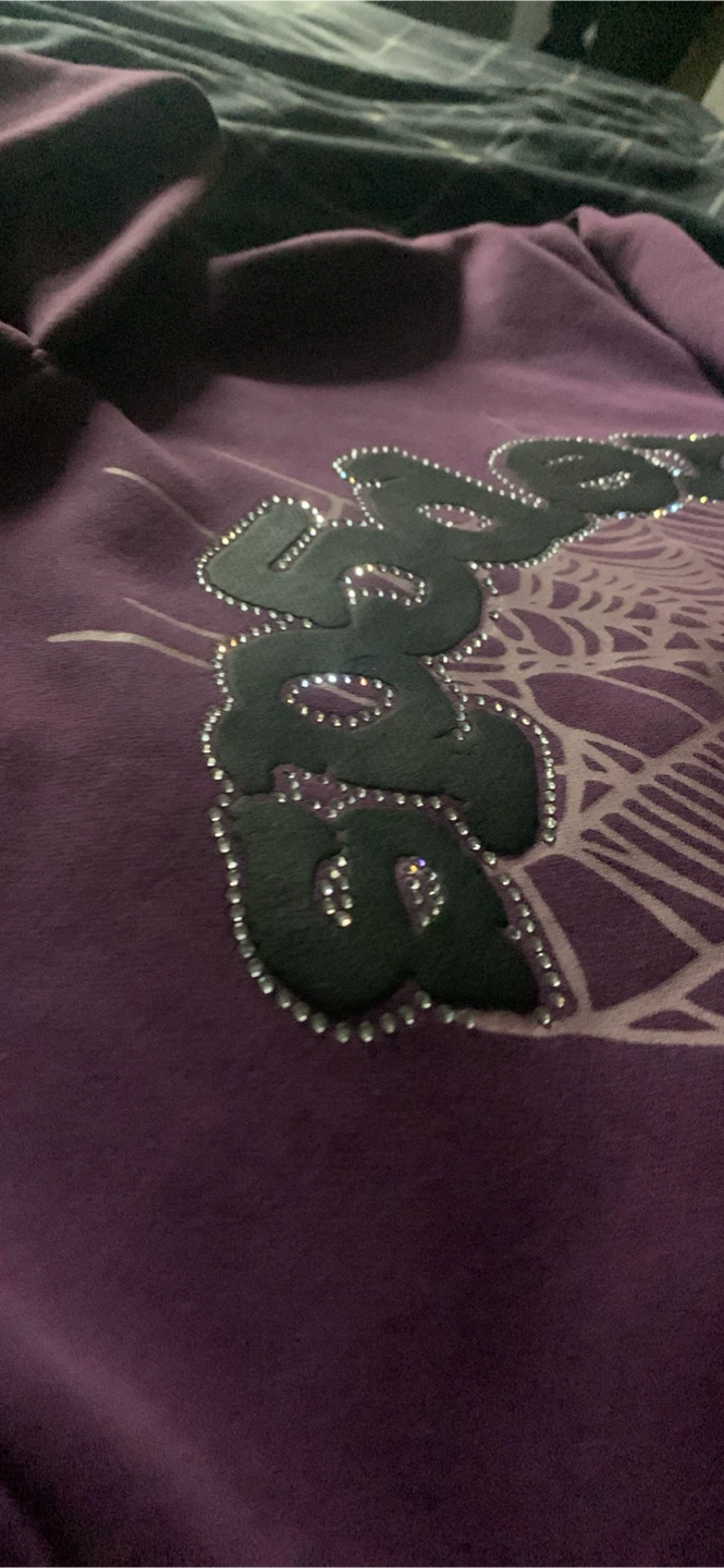 Purple Spider Hoodie with Rhinestones - photo 2