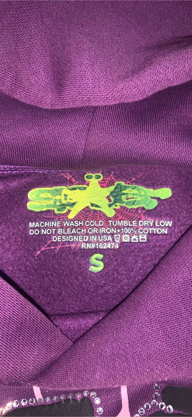 Purple Spider Hoodie with Rhinestones - photo 3