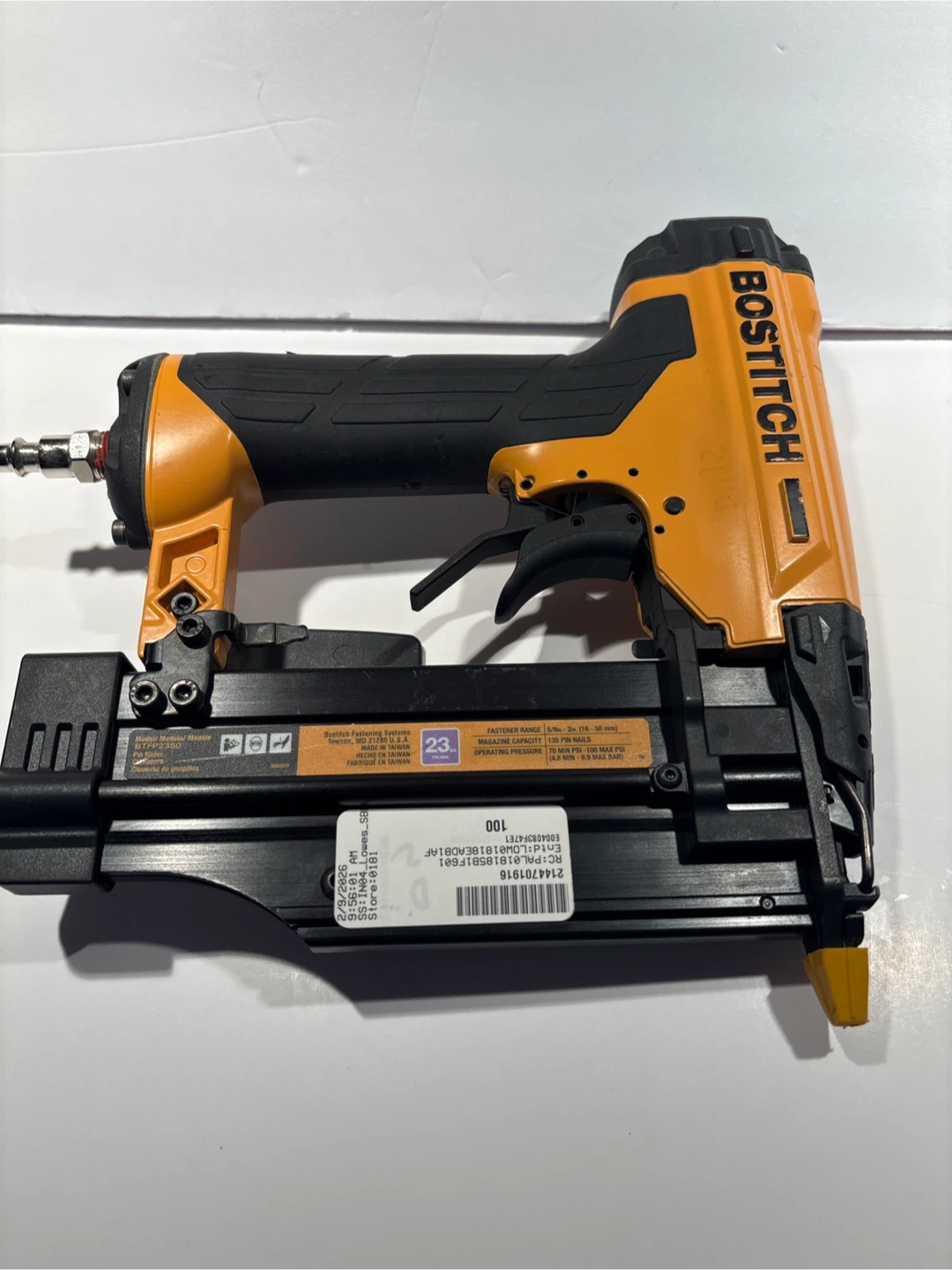 Bostitch BTFP2350K 23 Gauge Pneumatic Stapler - photo 4