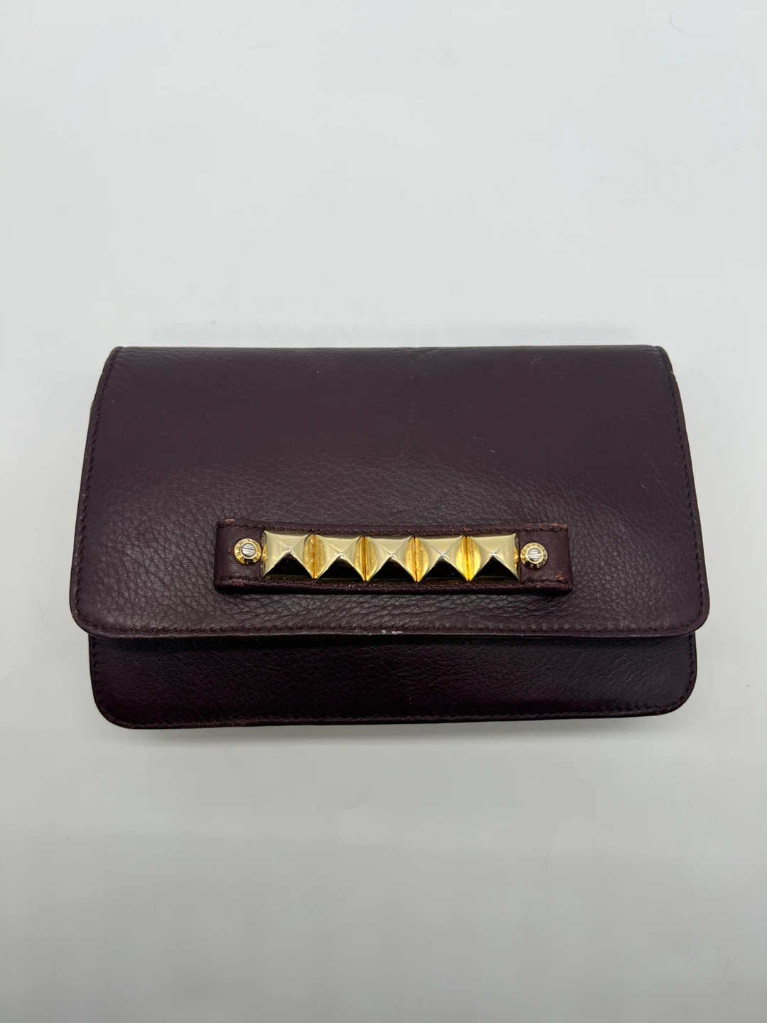 HENRI BENDEL Burgundy Wine Leather WOC Chain Crossbody Clutch - photo 2
