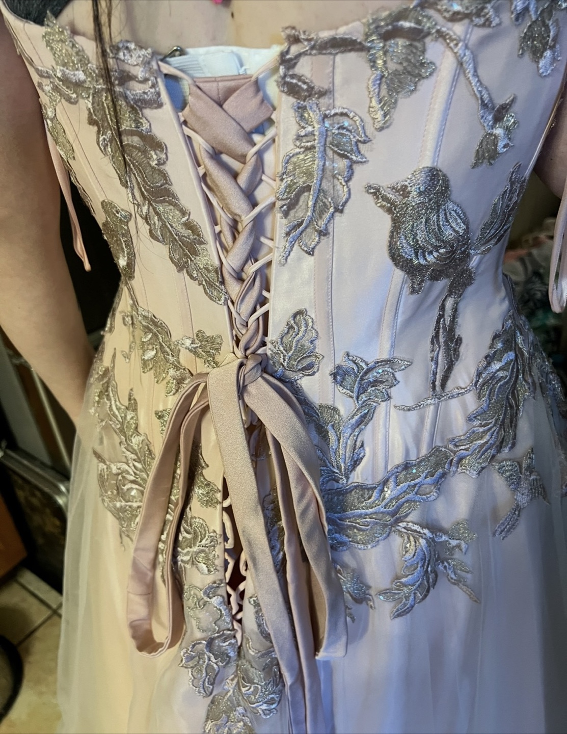 Pink Grad/Prom Dress with Lace Appliques - photo 5