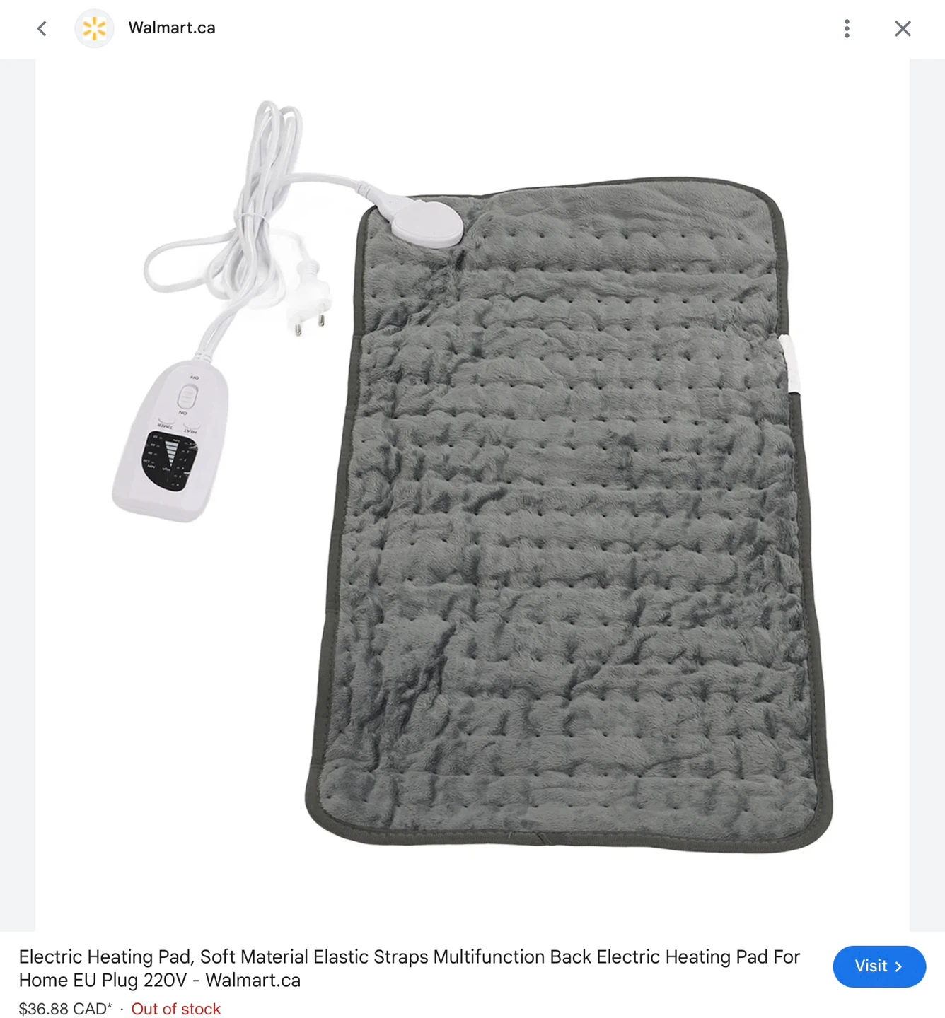 Electric dark grey Heating Pad for aches & pains