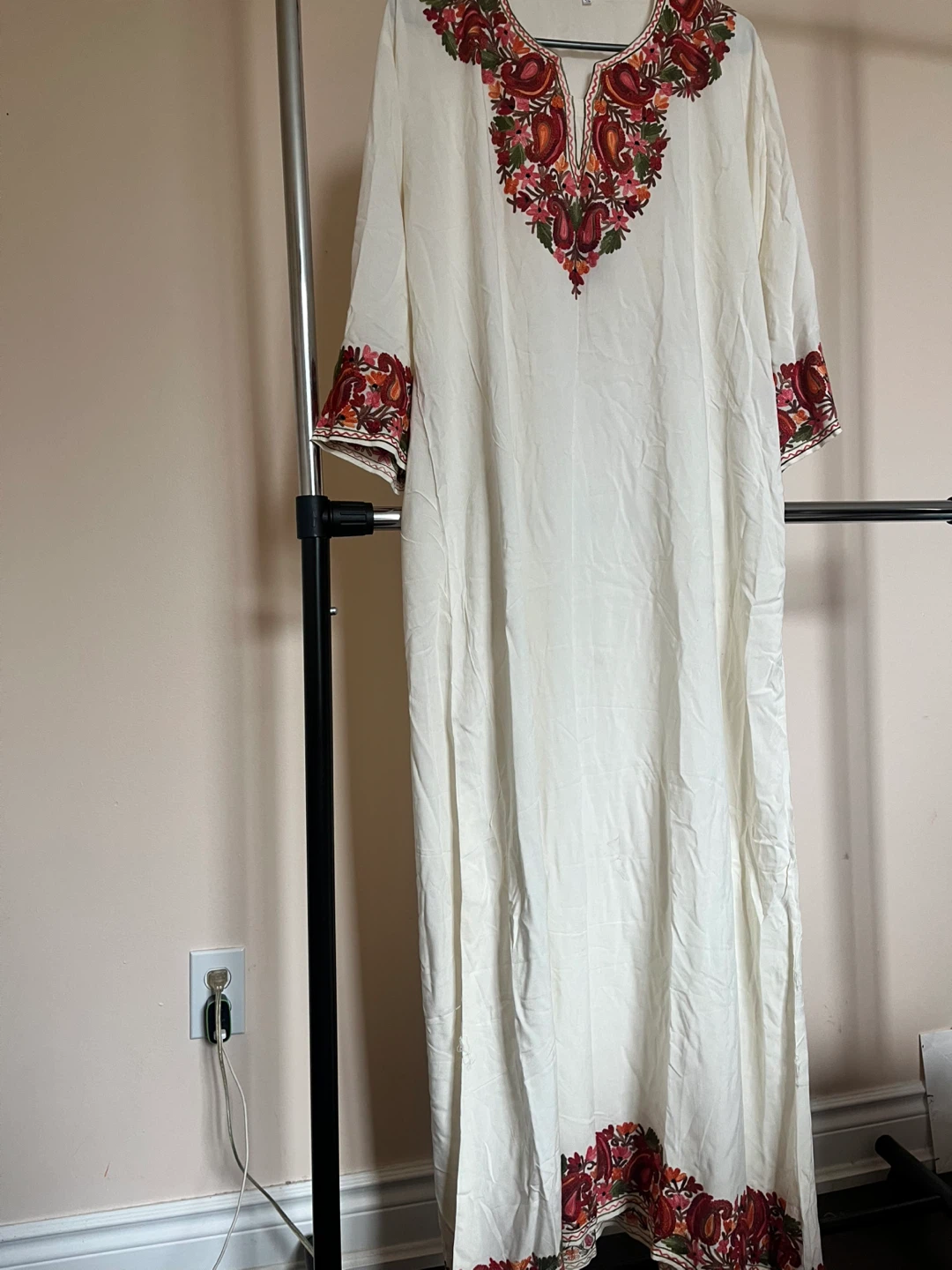 Embroidered Long Sleeve Maxi Dress - photo 4