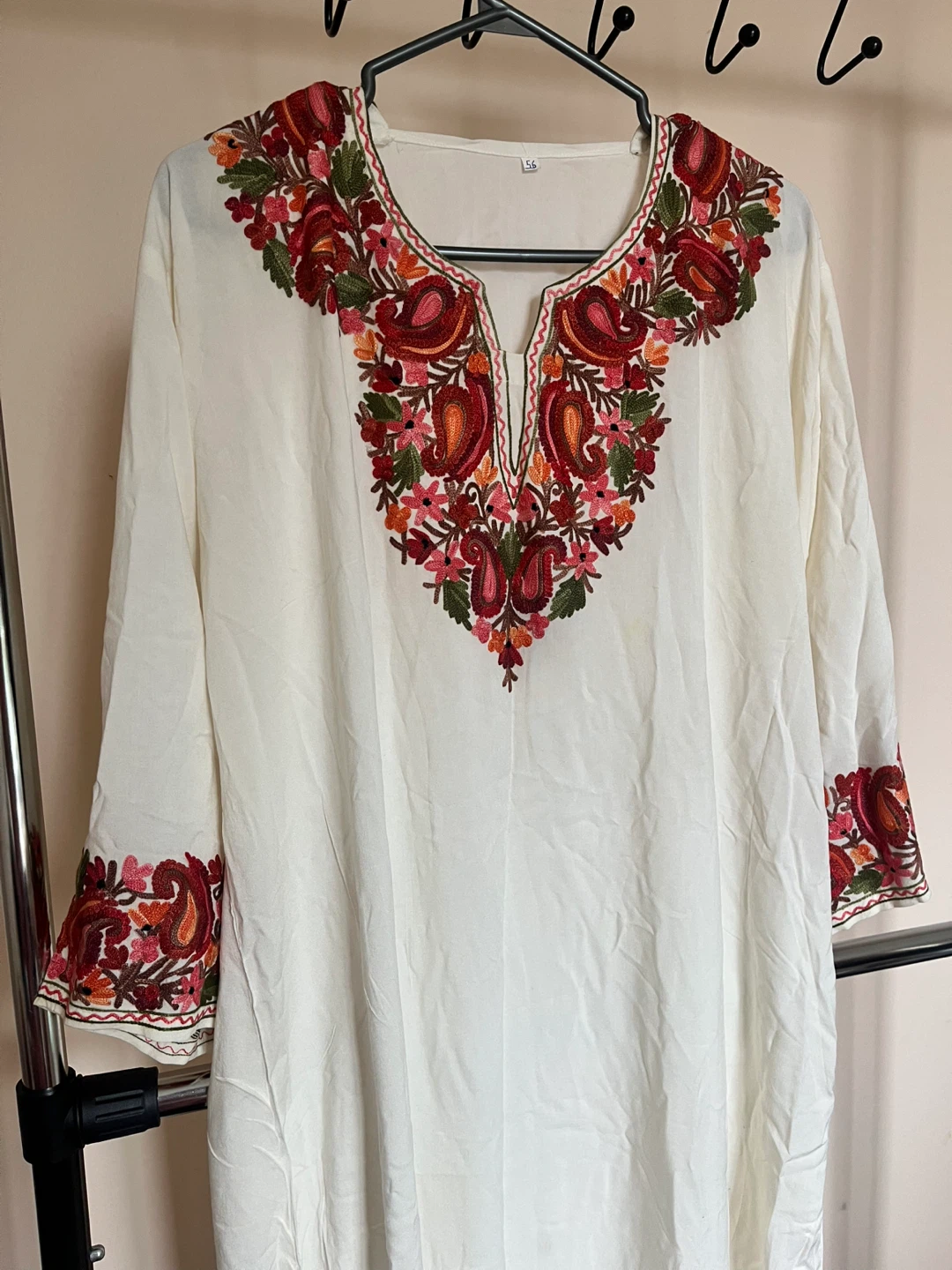 Embroidered Long Sleeve Maxi Dress - photo 3