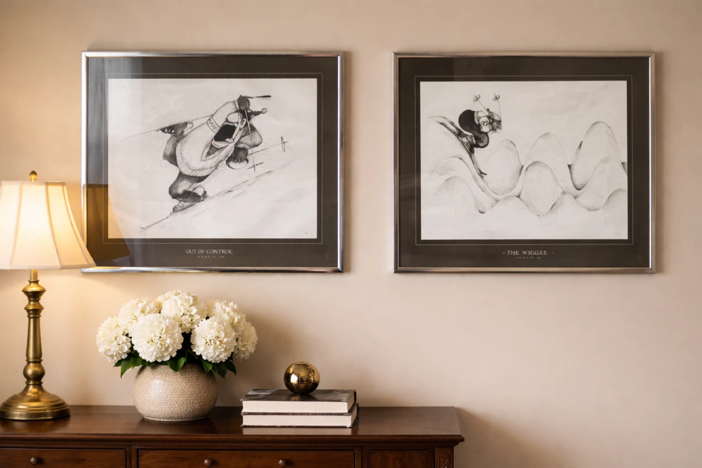 Framed Ski Art "The Moguls" by Patterson