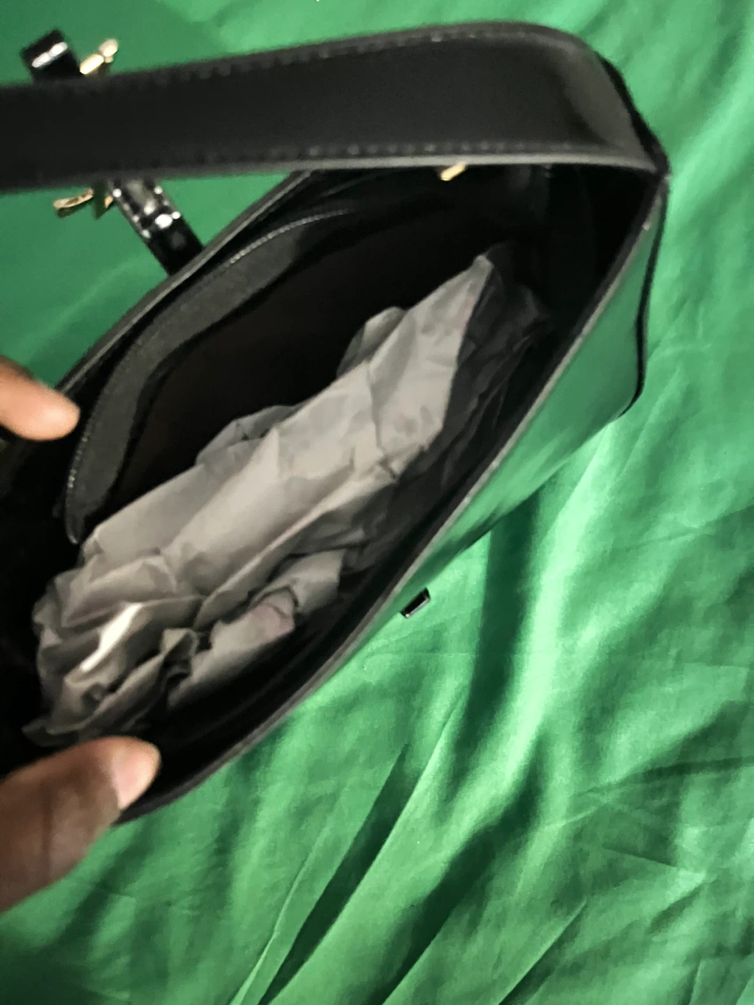 Black Patent Leather Shoulder Bag - photo 4