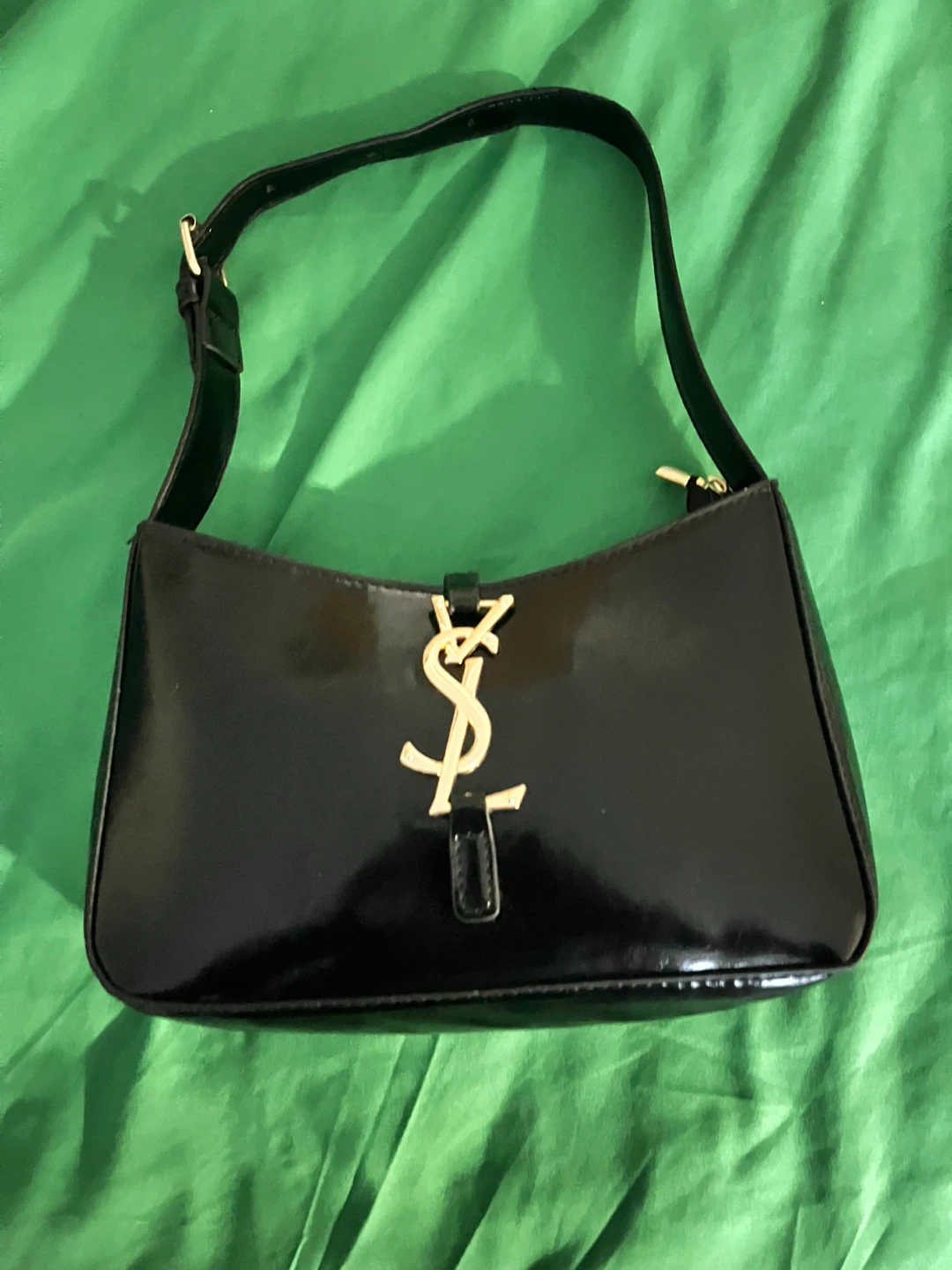 Black Patent Leather Shoulder Bag