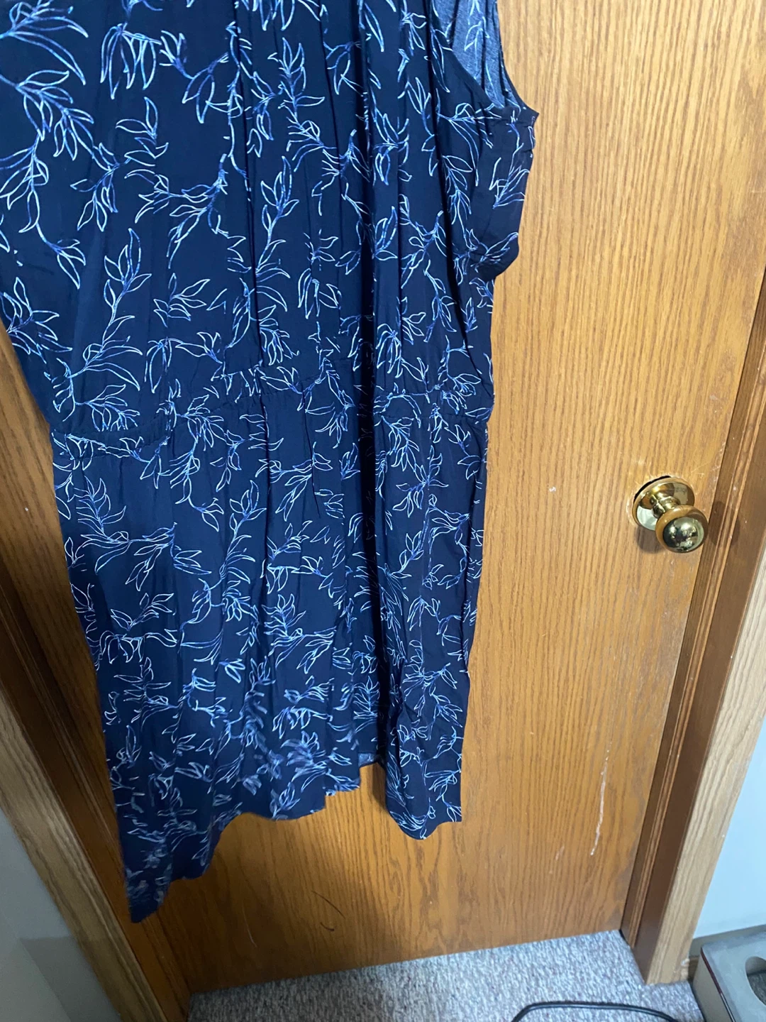 Navy Floral Halter Dress with Tie Back - photo 3