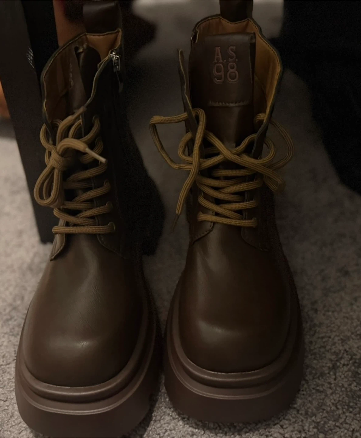 A.S. 98 Brown Leather Lace-Up Boots
