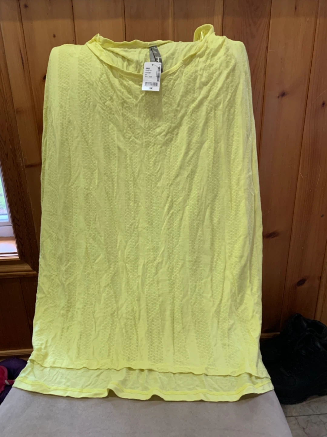 Plus size Women's Yellow Perforated T-Shirt