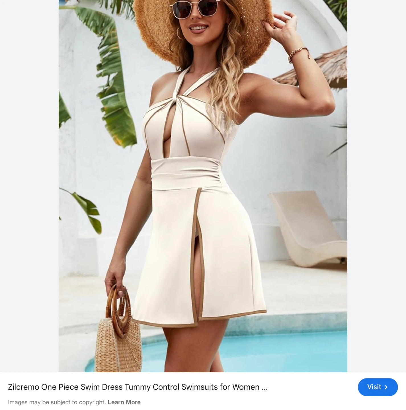 NWT Zilcremo One Piece Swim Dress L