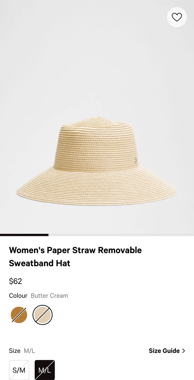 Women's Lululemon  Straw Removable Sweatband Hat