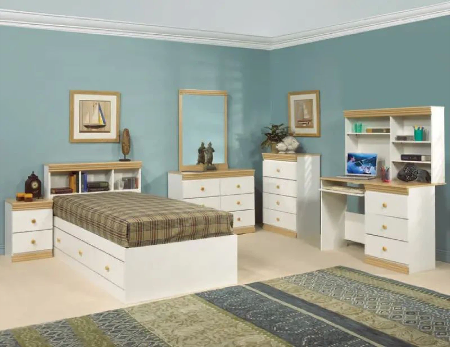 Bedroom Set with Bed, Desk, and Dresser - photo 2