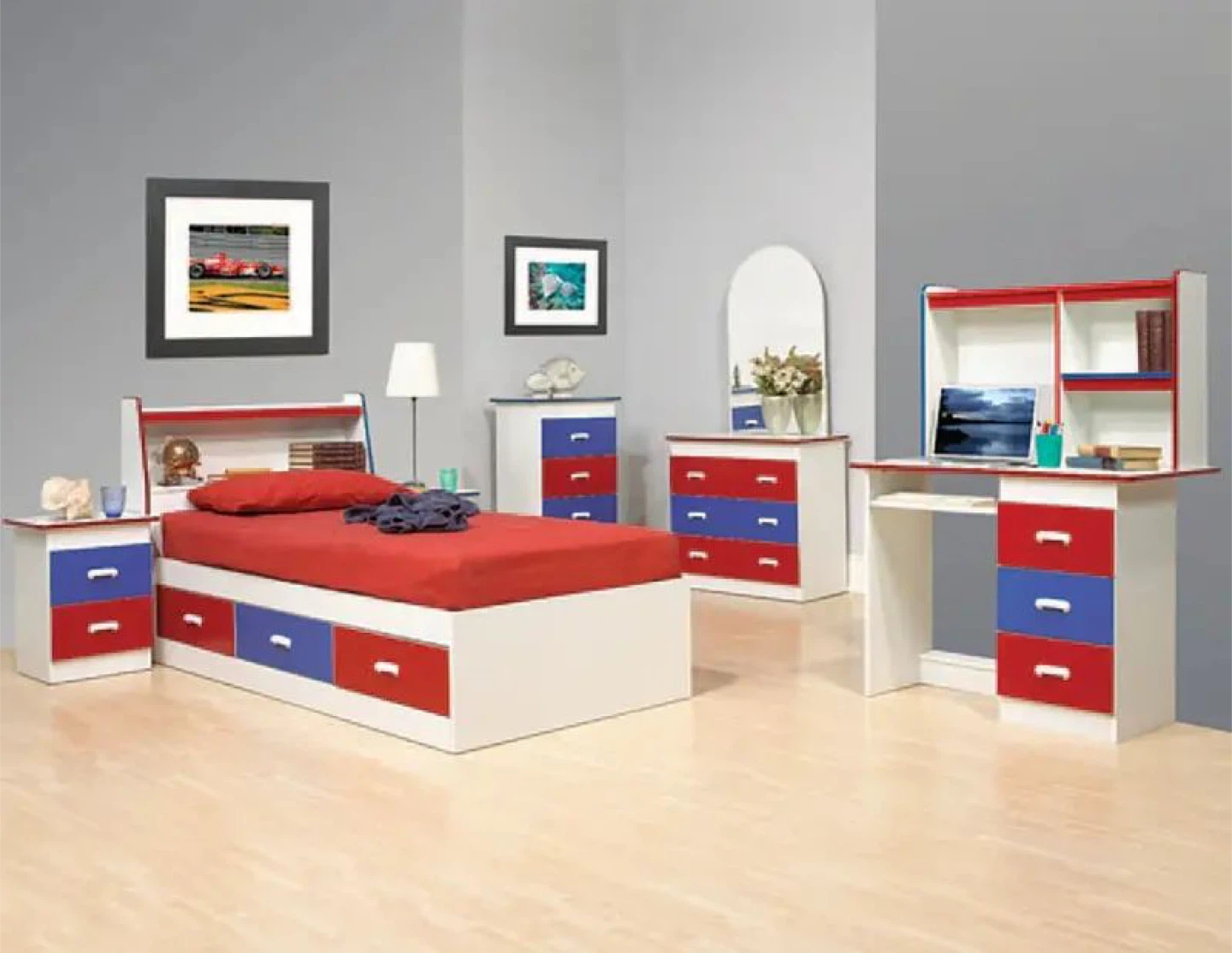 Bedroom Set with Bed, Desk, and Dresser - photo 3