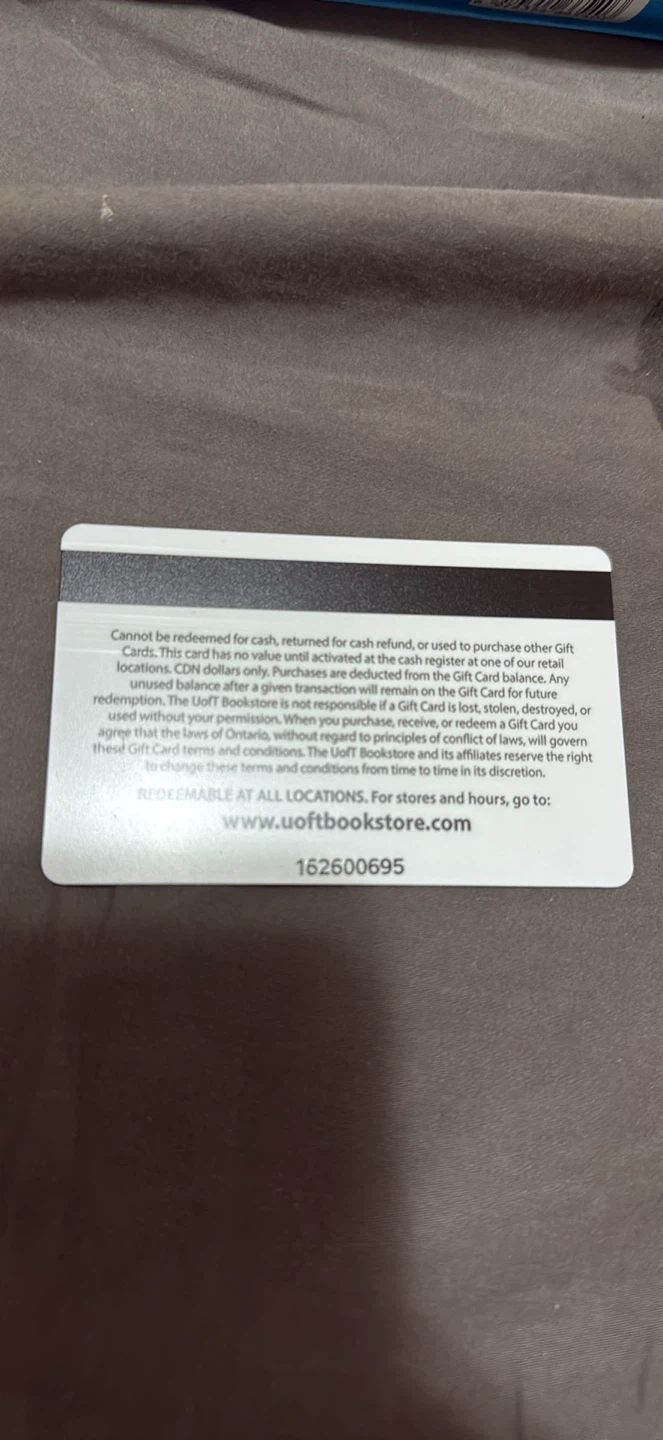 U of T Bookstore Gift Card $100 cad - photo 2