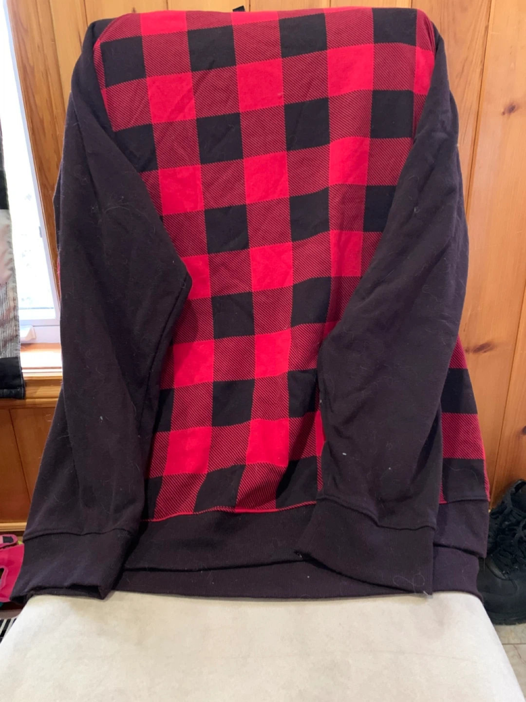 Plus size Red and Black Buffalo Plaid Crewneck Sweatshirt