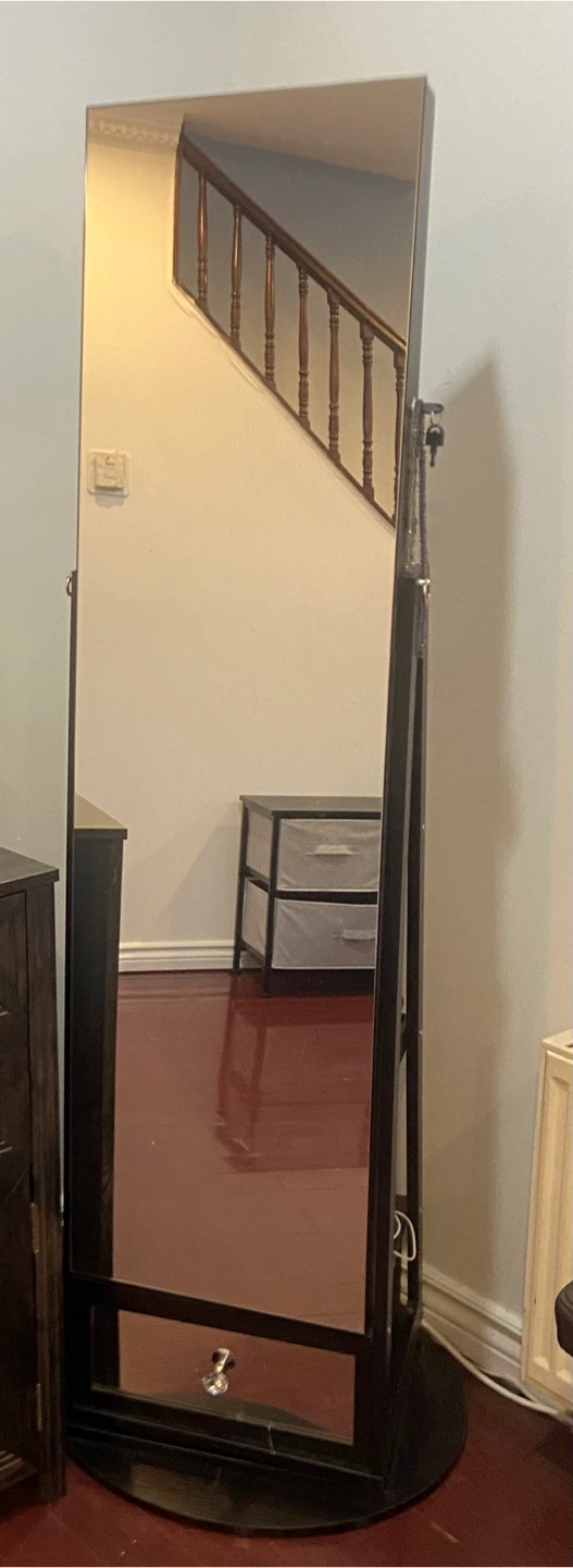 Black Jewelry Cabinet Mirror - photo 2