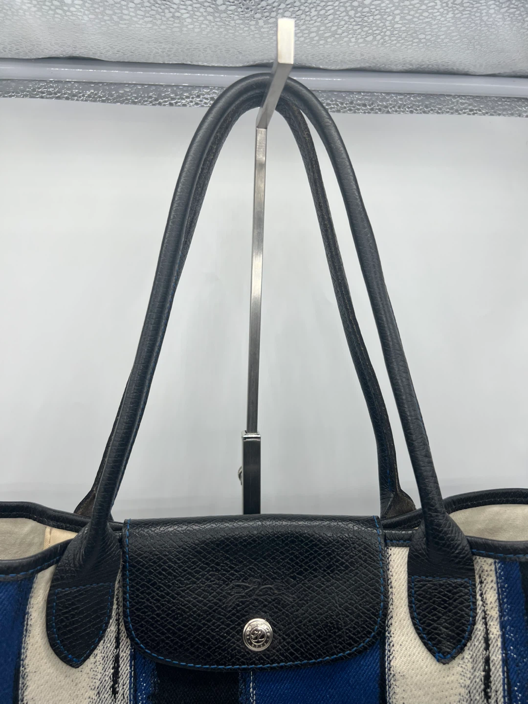 LONGCHAMP Coup De Pinceau Canvas Leather Trim Tote Shoulder Bag - photo 4