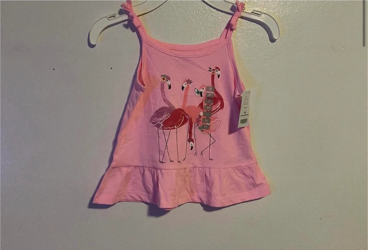 Girls' Pink Flamingo Tank Top (SIZE:3T)