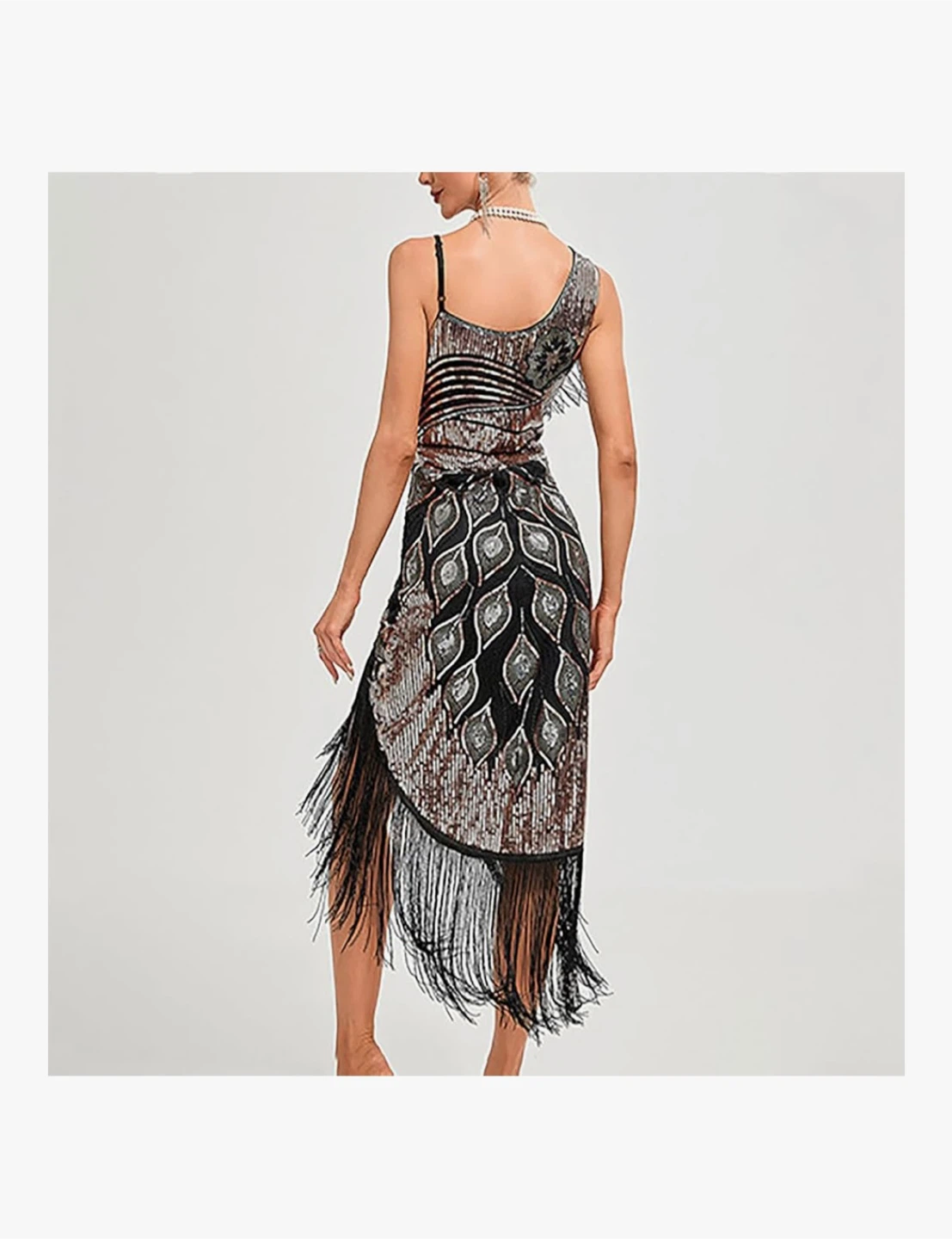 1920s Flapper Sequin Fringe Dress - photo 3