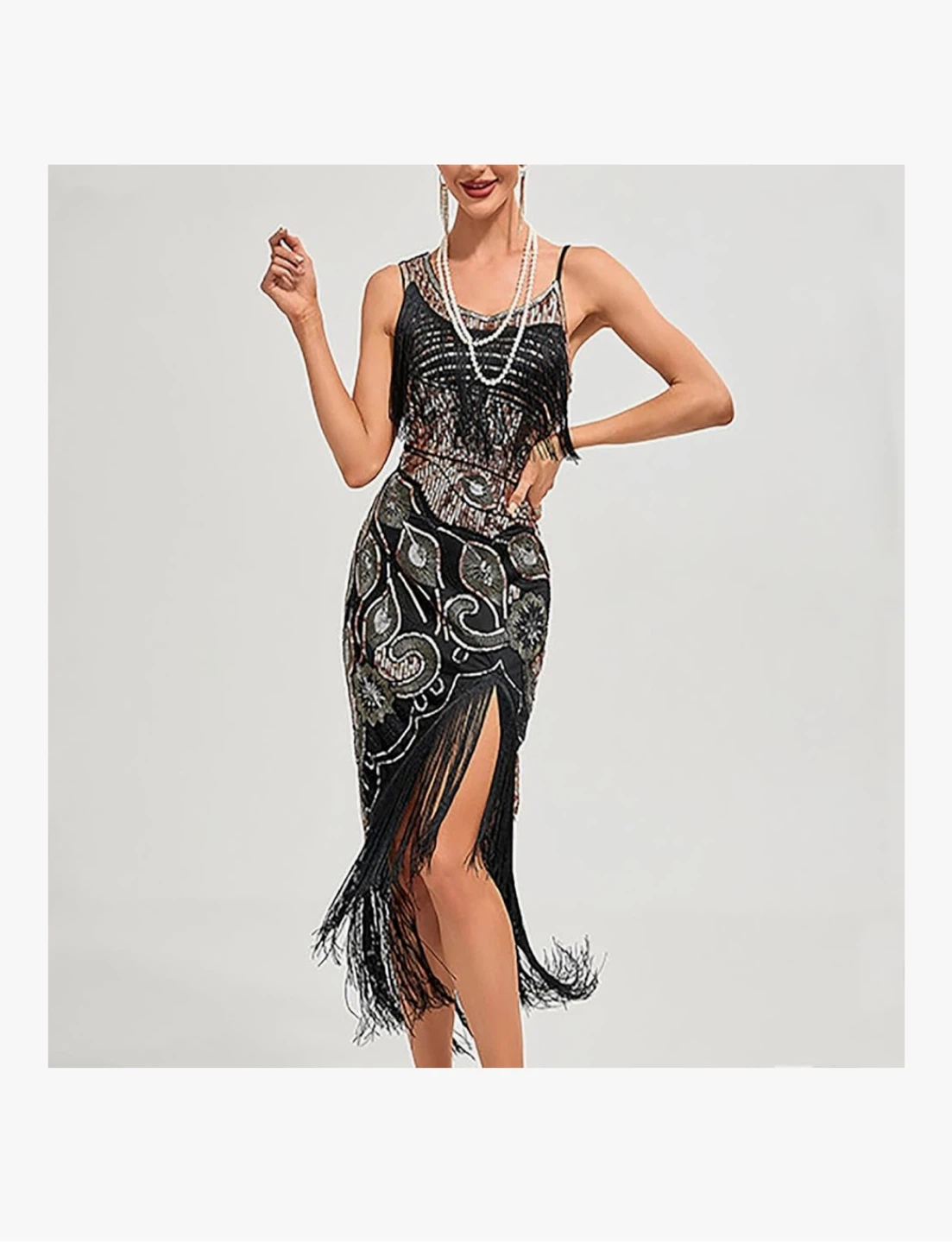 1920s Flapper Sequin Fringe Dress - photo 4
