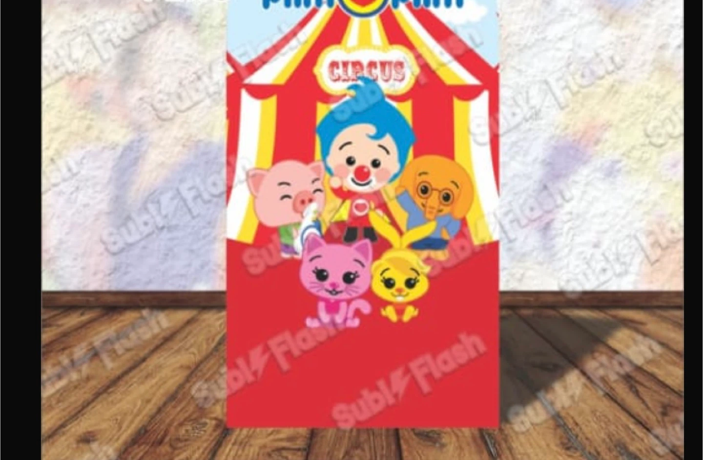 Plim Plim Circus Themed Party Backdrop Banner
