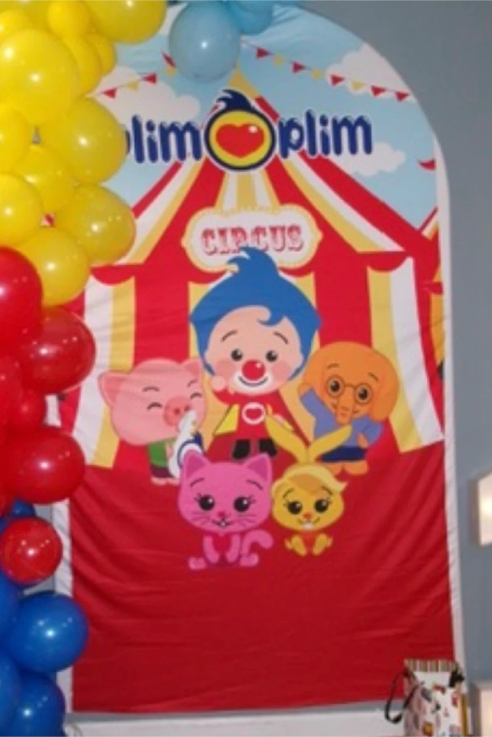Plim Plim Circus Themed Party Backdrop Banner - photo 2