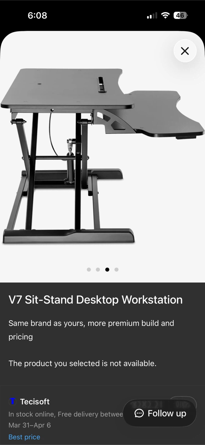 V7 Sit-Stand Desktop Workstation - photo 3