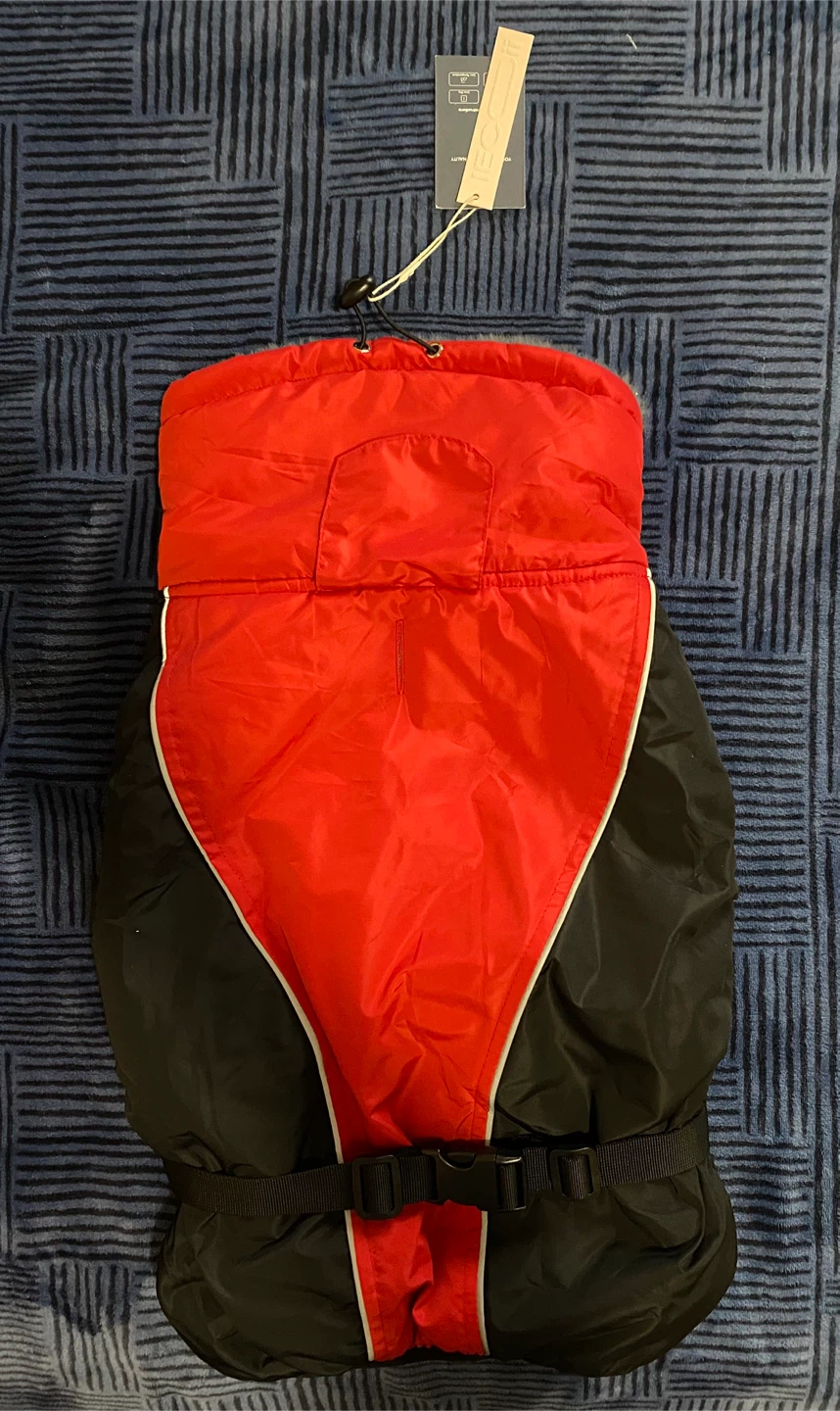 IECOii Red & Black Dog Winter Jacket - Large