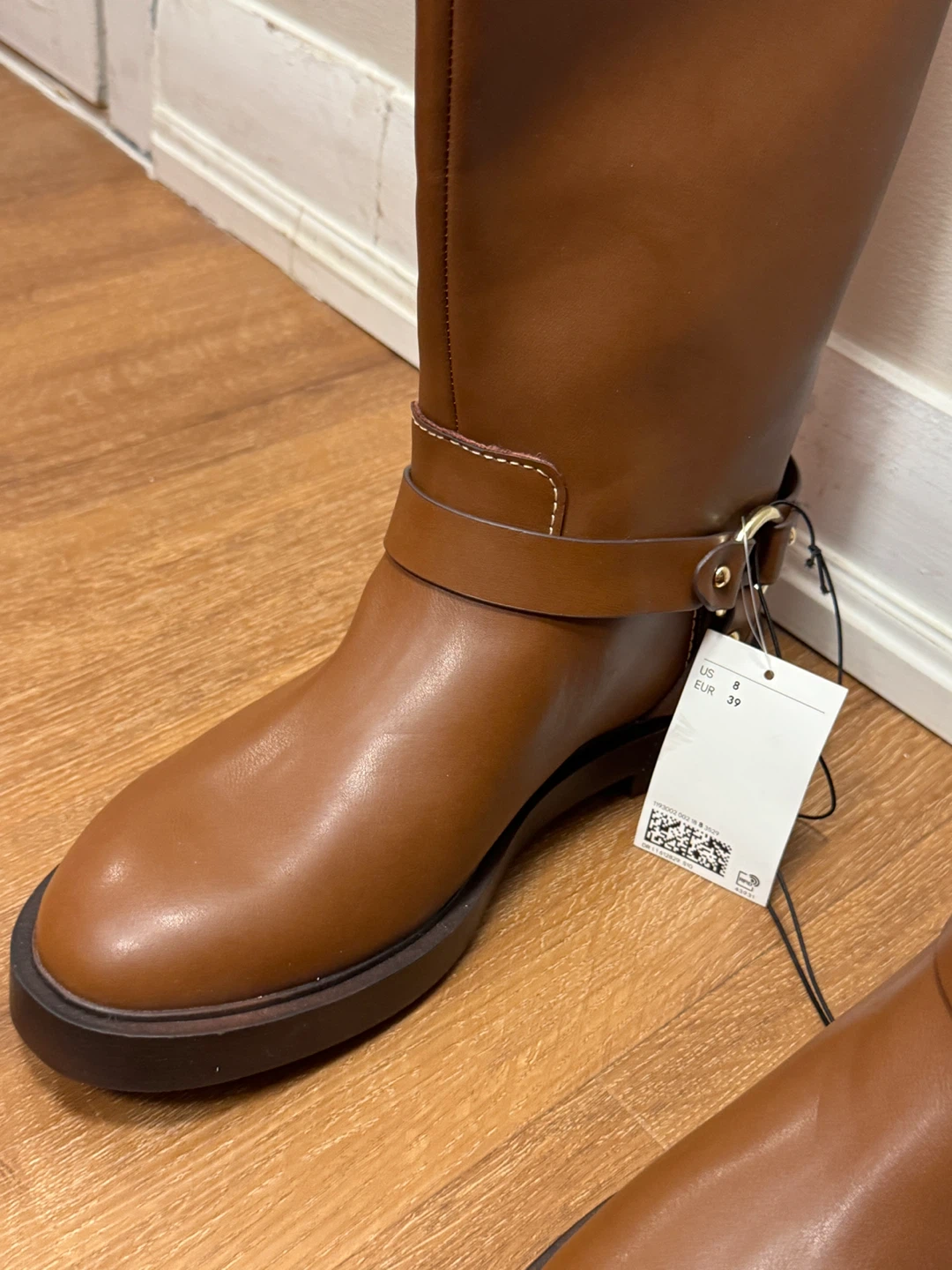 Brown Faux Leather Tall Boots - Size 8 (EUR 39) - photo 5