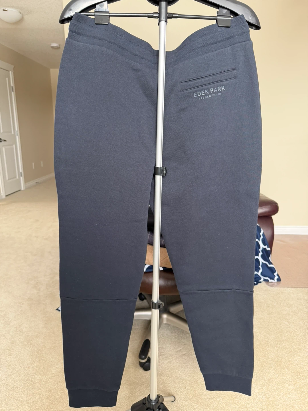 Eden Park Paris Black Joggers with Pink Stripe Detail - Size L - photo 2